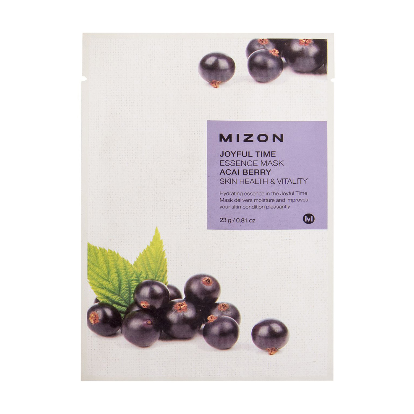Тканинна маска для обличчя Mizon Joyful Time Essence Mask Acai Berry з екстрактом ягід асаї, 23 г